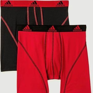 NEW-ADIDAS Men's PERFORMANCE CLIMALITE 2-Pack Boxer Brief- XL-REAL RED/BLACK